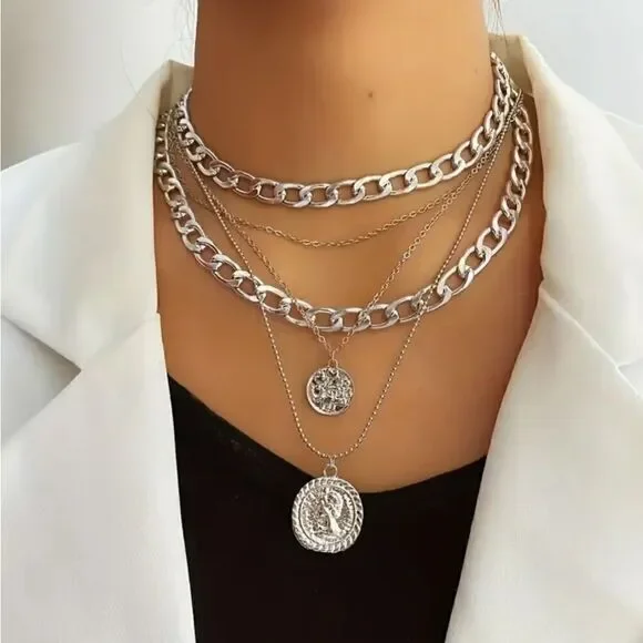 Vintage Style Carved Portrait Choker Necklace - Picture 3 of 7